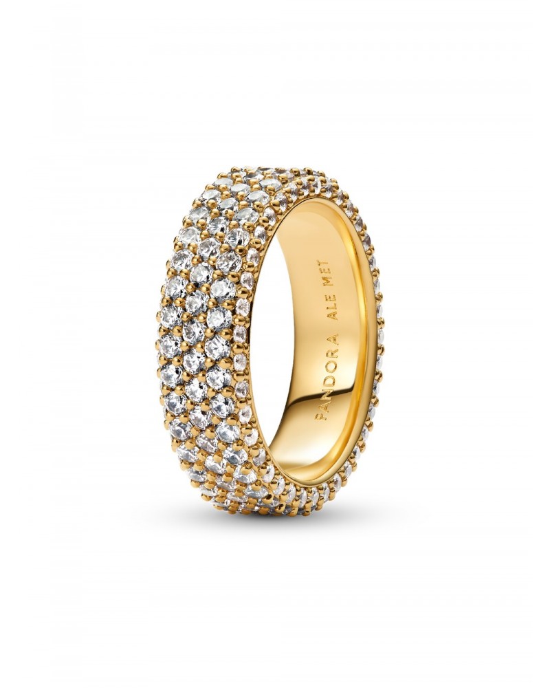 Anillo Pandora Fila Triple en Pavé Grabable 162634C01
