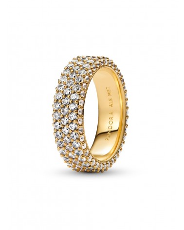 Anillo Pandora Fila Triple en Pavé Grabable 162634C01