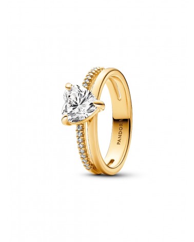 Anillo Pandora Corazón Doble Alianza 163100C01