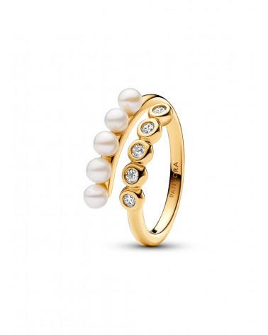 Anillo Pandora Abierto Perlas Cultivadas de Agua Dulce y Gemas 163146C01