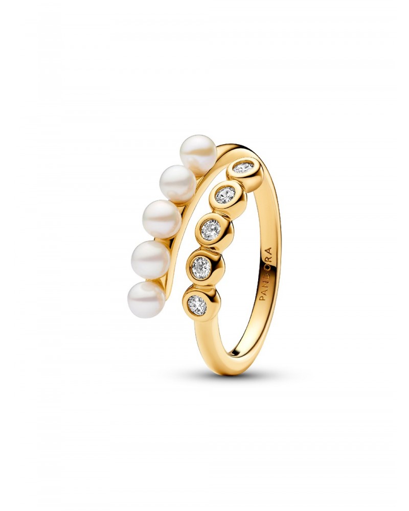 Anillo Pandora Abierto Perlas Cultivadas de Agua Dulce y Gemas 163146C01