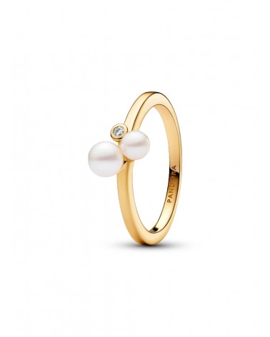 Anillo Pandora Dúo de Perlas Cultivadas de Agua Dulce Tratadas 163156C01