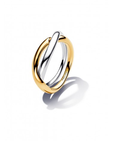 Anillo Pandora Bandas Entrelazadas en Dos Tonos 163262C00