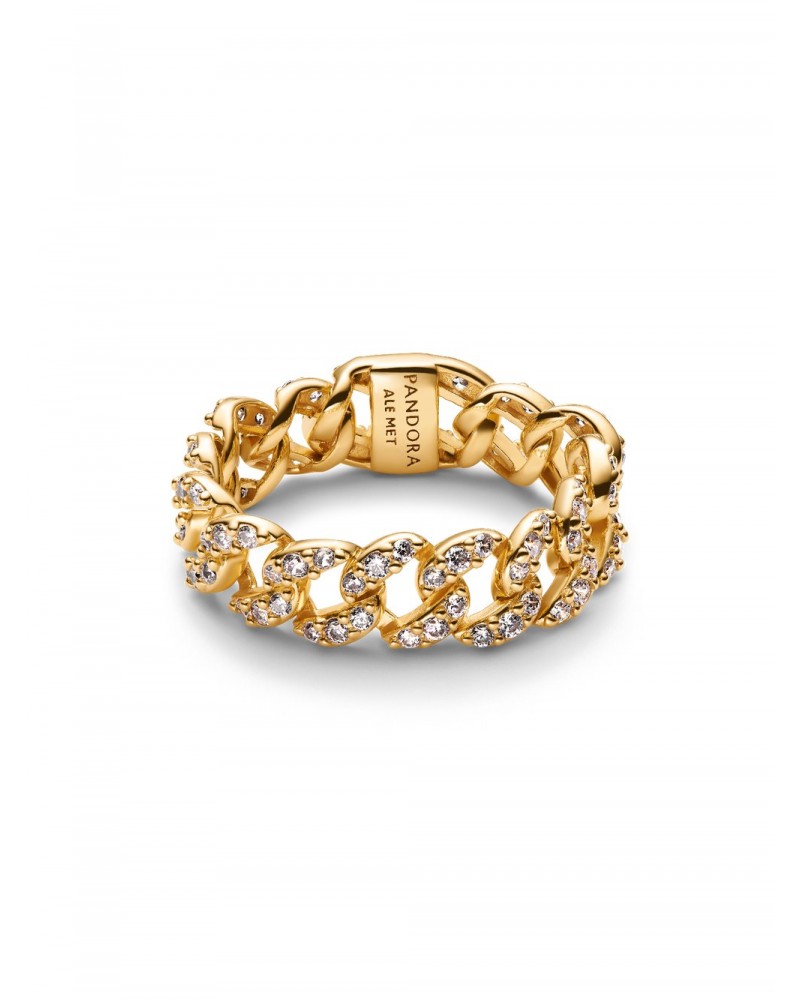 Anillo Pandora de Cadena Cubana en Pavé 163557C01