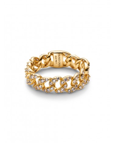 Anillo Pandora de Cadena Cubana en Pavé 163557C01
