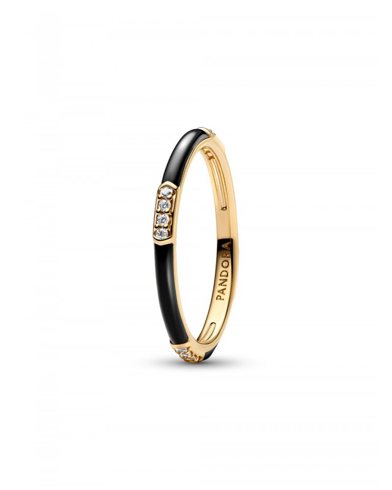 Anillo Pandora Esmalte Negro y Gemas 163686C01