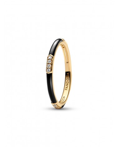 Anillo Pandora Esmalte Negro y Gemas 163686C01