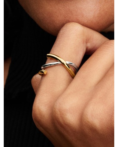 Anillo Pandora Forma Orgánica en Dos Tonos 163889C00 - foto 3