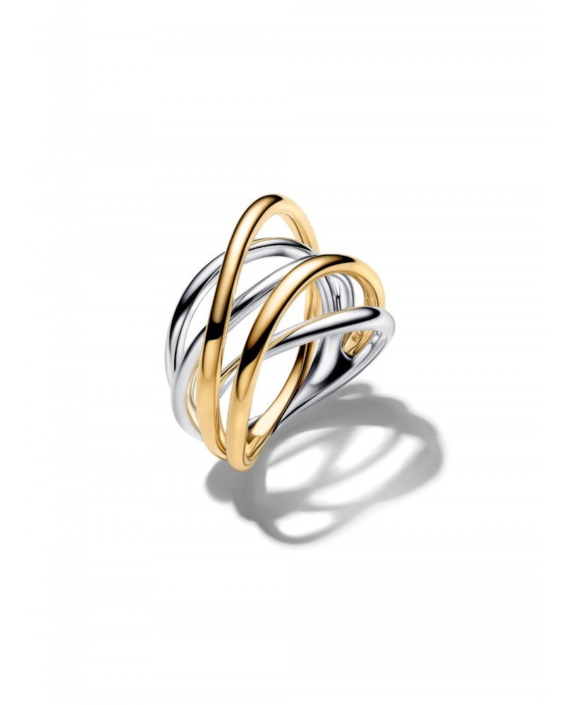 Anillo Pandora Bandas Entrelazadas Doble en Dos Tonos 164673C00