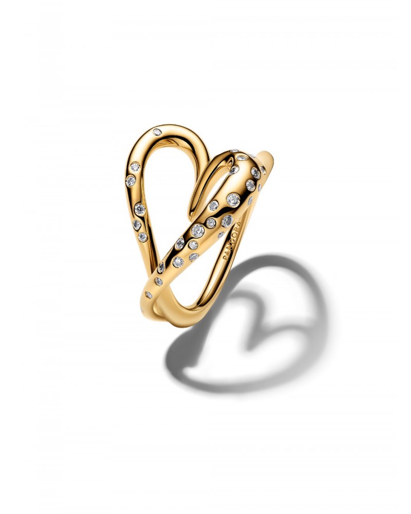 Anillo Pandora Corazón Forma Orgánica con Gemas Engastadas 164675C01