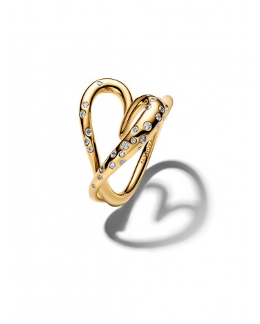 Anillo Pandora Corazón Forma Orgánica con Gemas Engastadas 164675C01