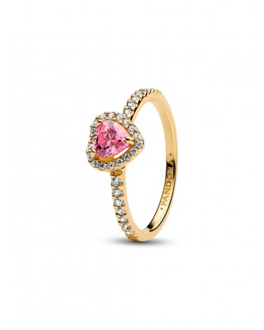 Anillo Pandora Corazón Elevado Rosa 168421C03