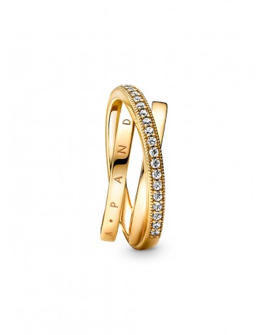Anillo Pandora Cruzado Triple Alianza en Pavé 169057C01 - foto 2