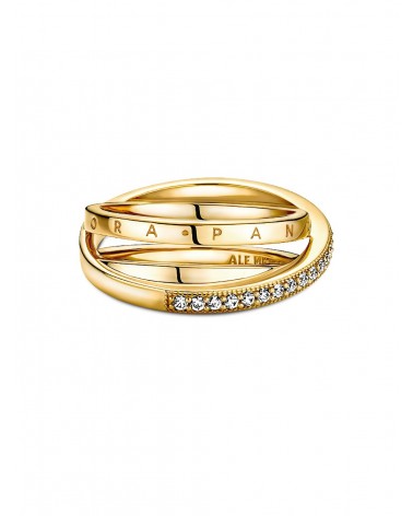 Anillo Pandora Cruzado Triple Alianza en Pavé 169057C01 - foto 3