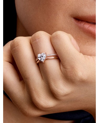 Anillo Pandora Corazón Doble Banda 183100C01 - foto 3