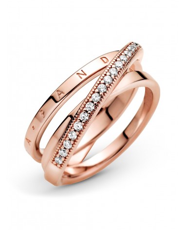 Anillo Pandora Cruzado Triple Alianza en Pavé 189057C01 - foto 3