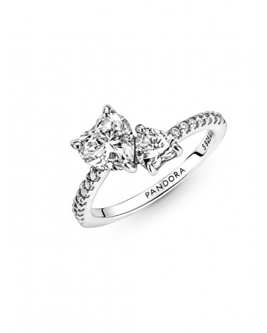 Anillo Pandora con un recubrimiento de oro de 14k Corazón Doble Brillante 191198C01 - foto 3