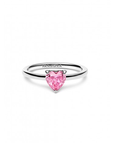 Anillo Pandora Solitario Corazón Brillante Rosa 191165C02 - foto 2