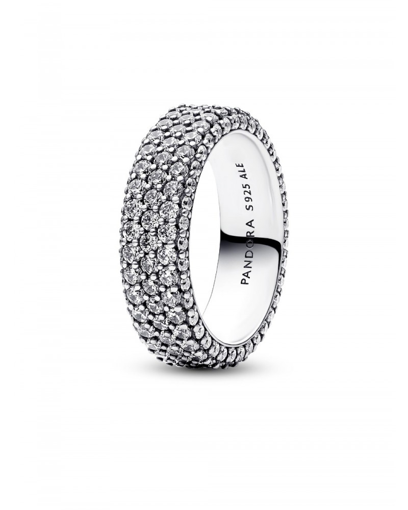 Anillo Pandora Triple Fila de Pavé Grabable 192634C01