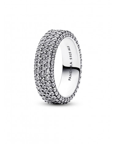 Anillo Pandora Triple Fila de Pavé Grabable 192634C01