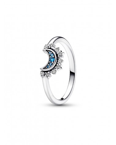 Anillo Pandora Luna Brilla Azul Celestial 192675C01