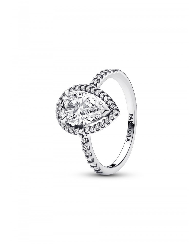 Anillo Pandora Halo Brillante Grande Corte Pera 193012C01