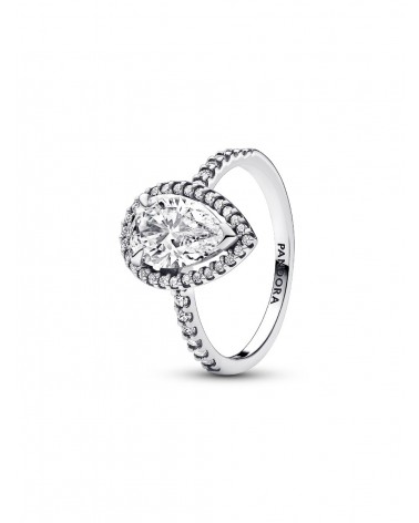Anillo Pandora Halo Brillante Grande Corte Pera 193012C01