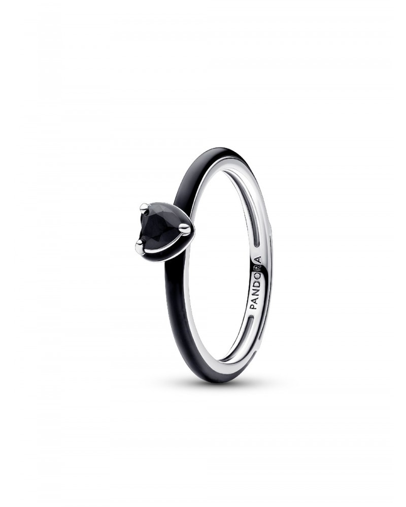 Anillo Pandora Corazón Chakra Negro 193088C01