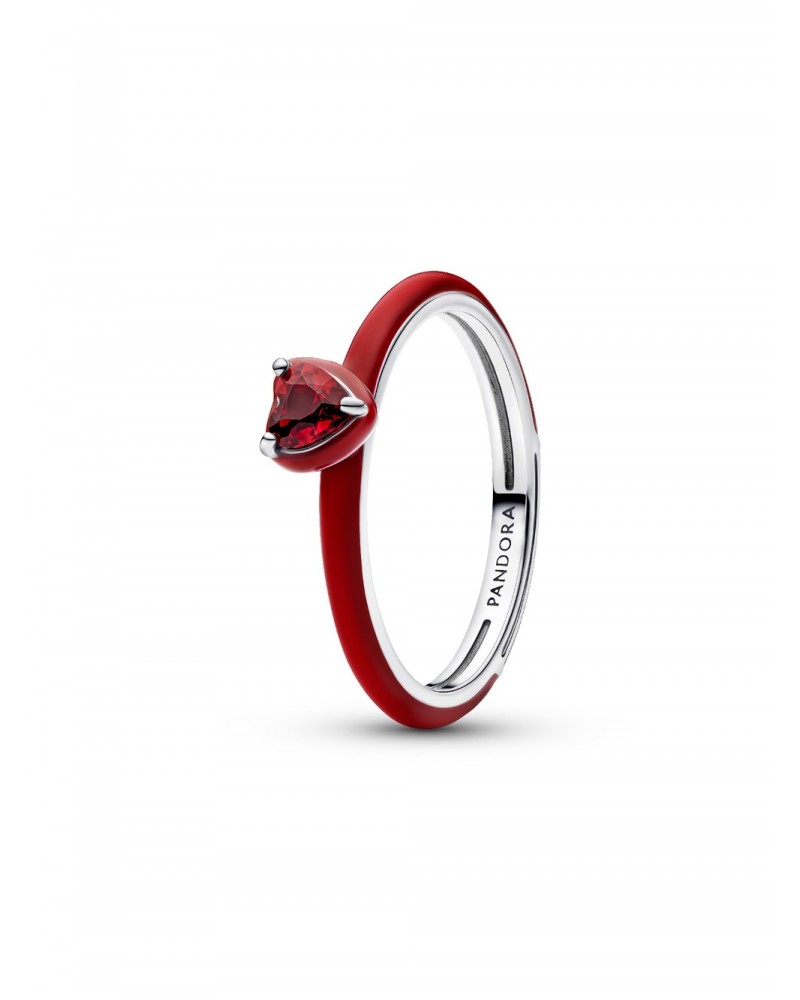 Anillo Pandora Corazón Chakra Rojo 193088C05