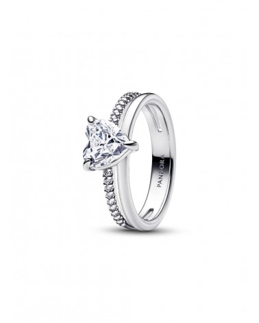 Anillo Pandora Corazón Doble Banda 193100C01