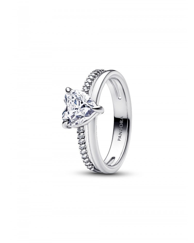Anillo Pandora Corazón Doble Banda 193100C01