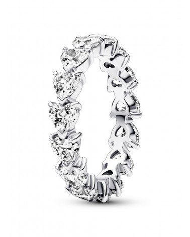 Anillo Pandora Alianza de Corazones Transparentes 193103C01