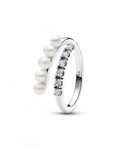 Anillo Pandora Abierto Perlas Cultivadas de Agua Dulce Tratadas y Pavé 193145C01