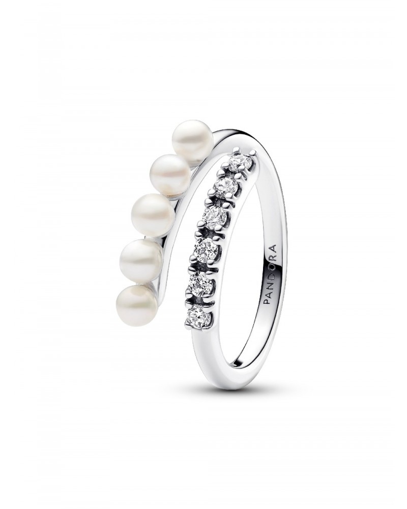 Anillo Pandora Abierto Perlas Cultivadas de Agua Dulce Tratadas y Pavé 193145C01