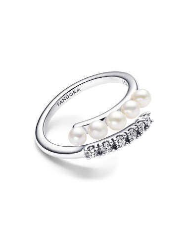 Anillo Pandora Abierto Perlas Cultivadas de Agua Dulce Tratadas y Pavé 193145C01 - foto 2