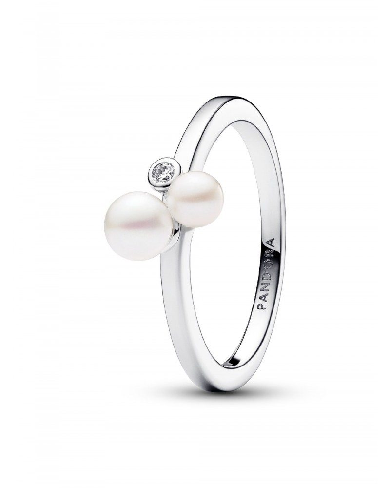 Anillo Pandora Dúo de Perlas Cultivadas de Agua Dulce Tratadas 193156C01