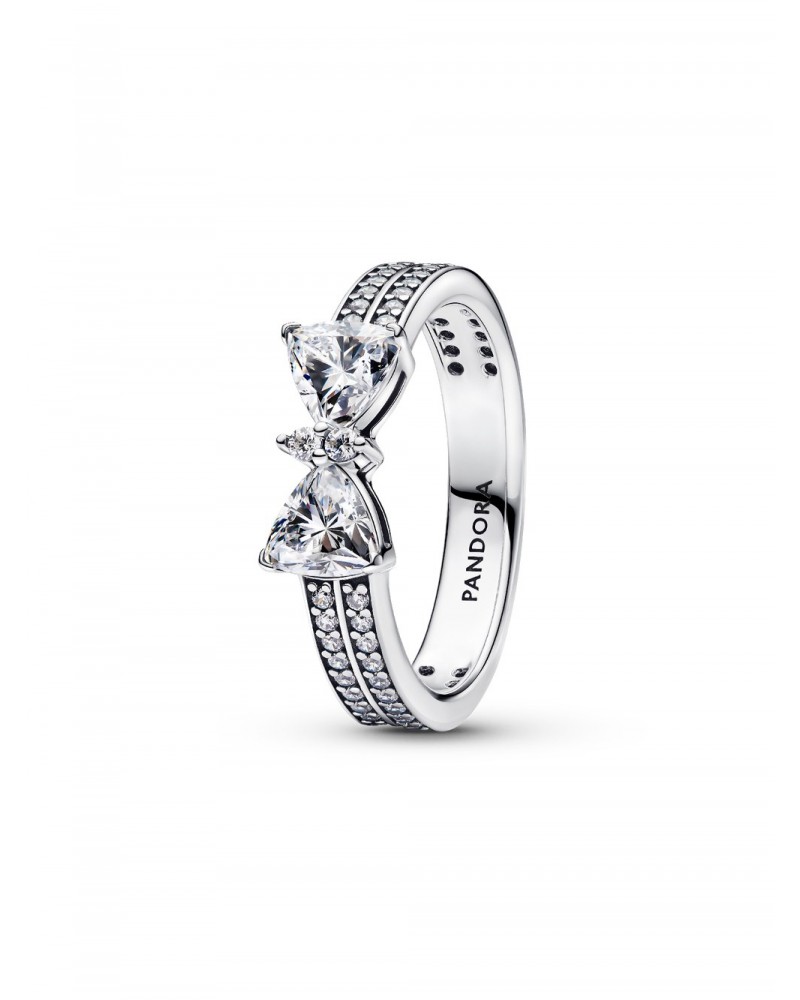 Anillo Pandora Doble Banda Lazo Brillante 193552C01