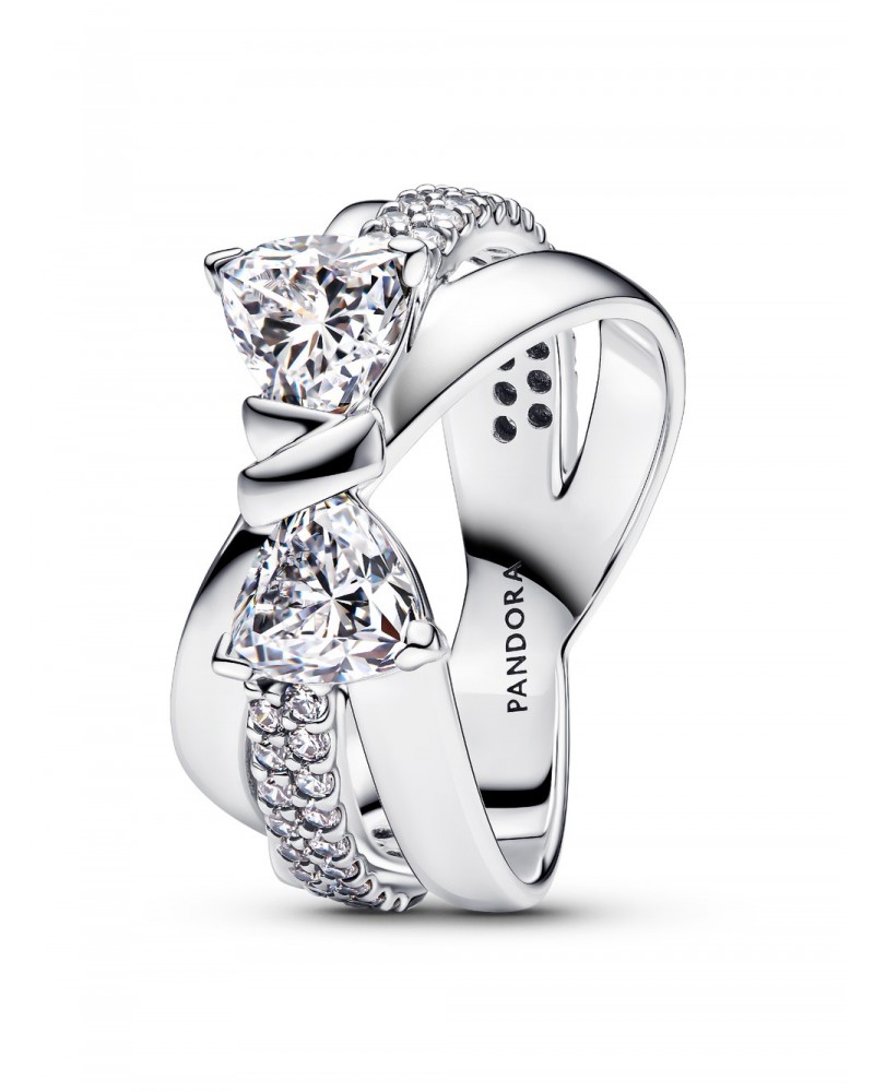 Anillo Pandora Banda Cruzada Lazo Brillante 193553C01