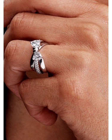 Anillo Pandora Banda Cruzada Lazo Brillante 193553C01 - foto 3