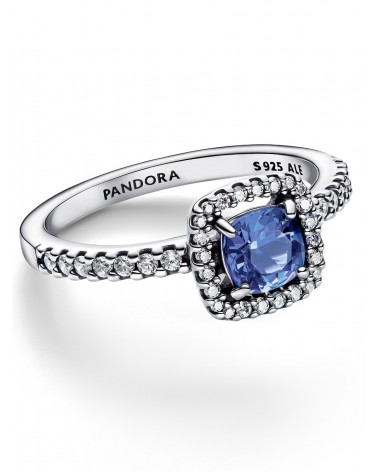 Anillo Pandora Halo Azul Cuadrado Brillante 193555C01 - foto 2