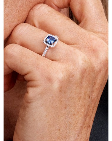 Anillo Pandora Halo Azul Cuadrado Brillante 193555C01 - foto 3