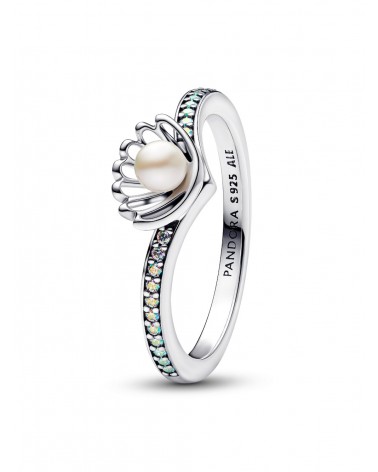 Anillo Pandora Perla Cultivada de Agua Dulce Tratada Concha Princesa Ariel de Disney 193654C01
