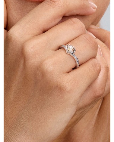 Anillo Pandora Perla Cultivada de Agua Dulce Tratada Concha Princesa Ariel de Disney 193654C01 - foto 3