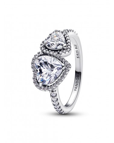 Anillo Pandora Corazones Halo Brillante 193659C01
