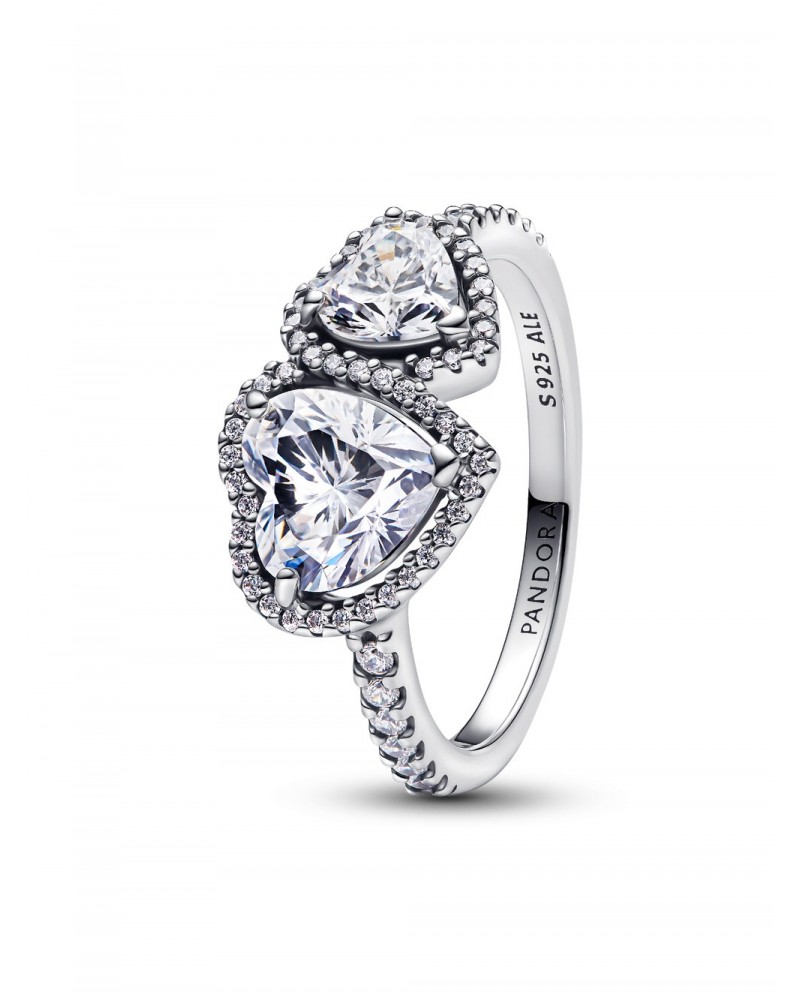 Anillo Pandora Corazones Halo Brillante 193659C01