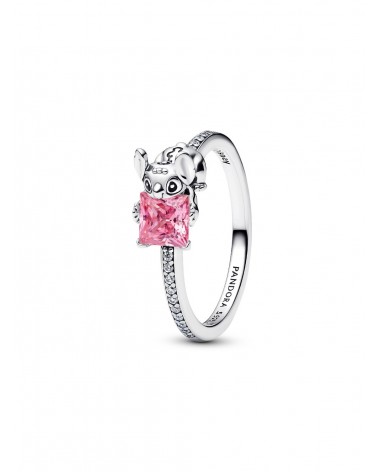 Anillo Pandora Gema y Stitch de Disney Rosa 193740C03