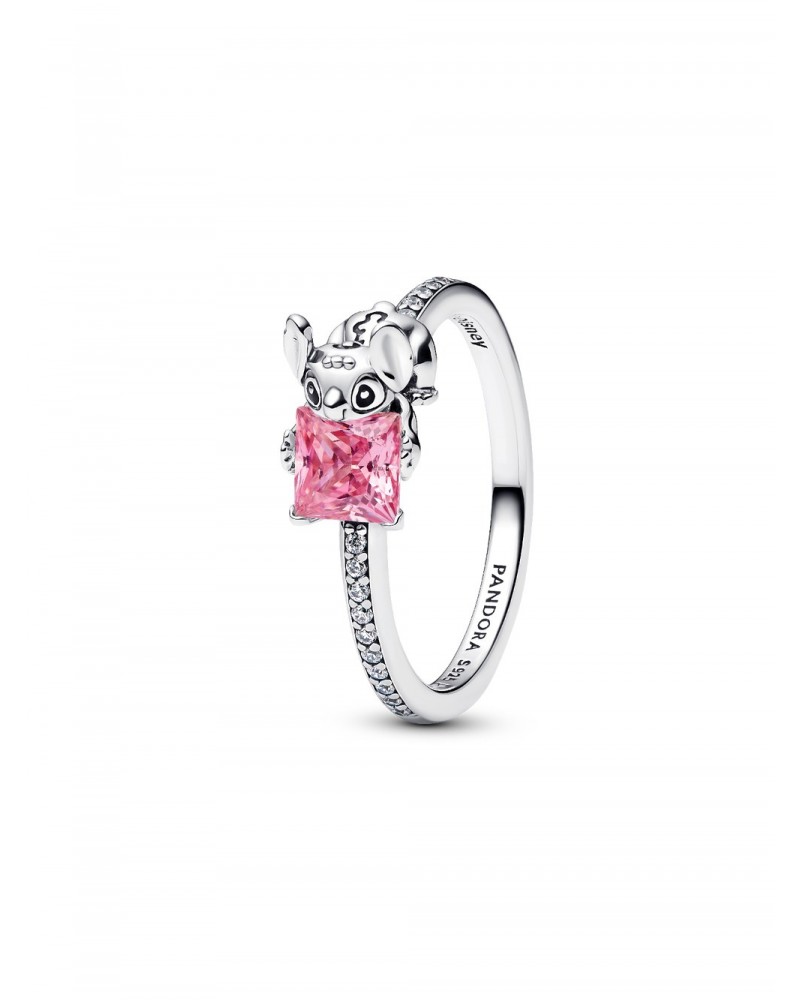 Anillo Pandora Gema y Stitch de Disney Rosa 193740C03