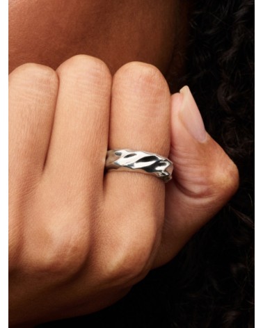 Anillo Pandora Banda Ancha Ondulada 193886C00 - foto 3