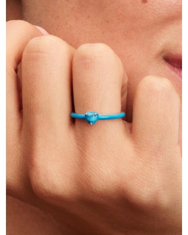 Anillo Pandora Gema Corazón Color Turquesa 193828C01 - foto 3