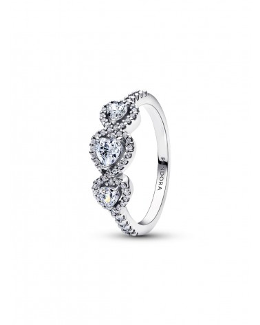 Anillo Pandora Trilogía de Corazones y Halo 194413C01